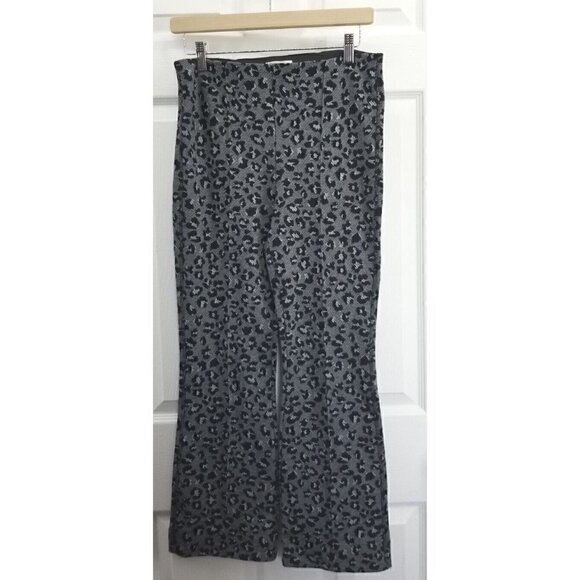 Maeve Pants - Anthropologie Maeve Mollie Kick Flare Pants Cheetah Gray Black Size Small